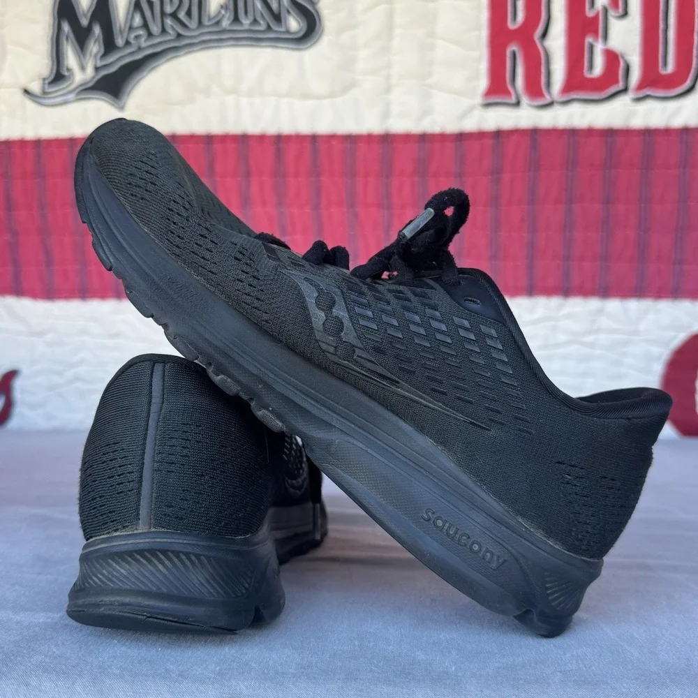 Size 9 - Saucony Ride 13 Womens Shoes Triple Black Running Sneaker Gym S10579-60